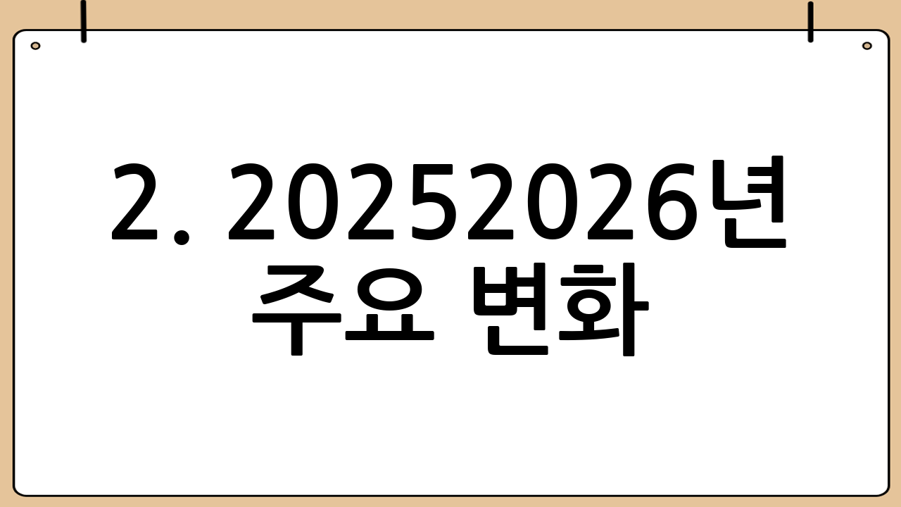 2. 2025-2026년 주요 변화 (예상)